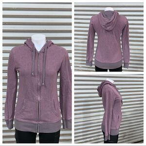 Threads 4 Thought zip up hoodie pink and gray